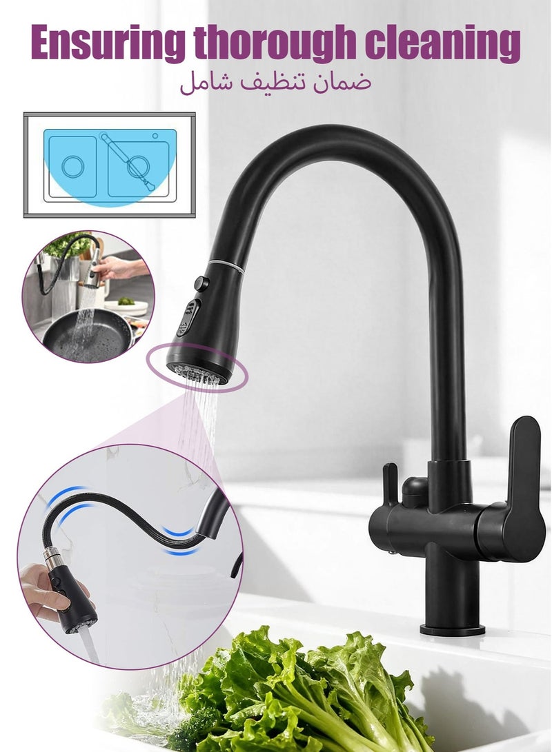 WinHolder 3 in 1 Pull-Out Kitchen Faucet, Kitchen Pull-Out Hot Cold and Pure Direct Drinking Faucet, Washbasin Sink Sink Faucet - Image 4
